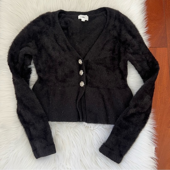 LPA Molly Sweater cardigan Fuzzy Knit  XS - Picture 6 of 12